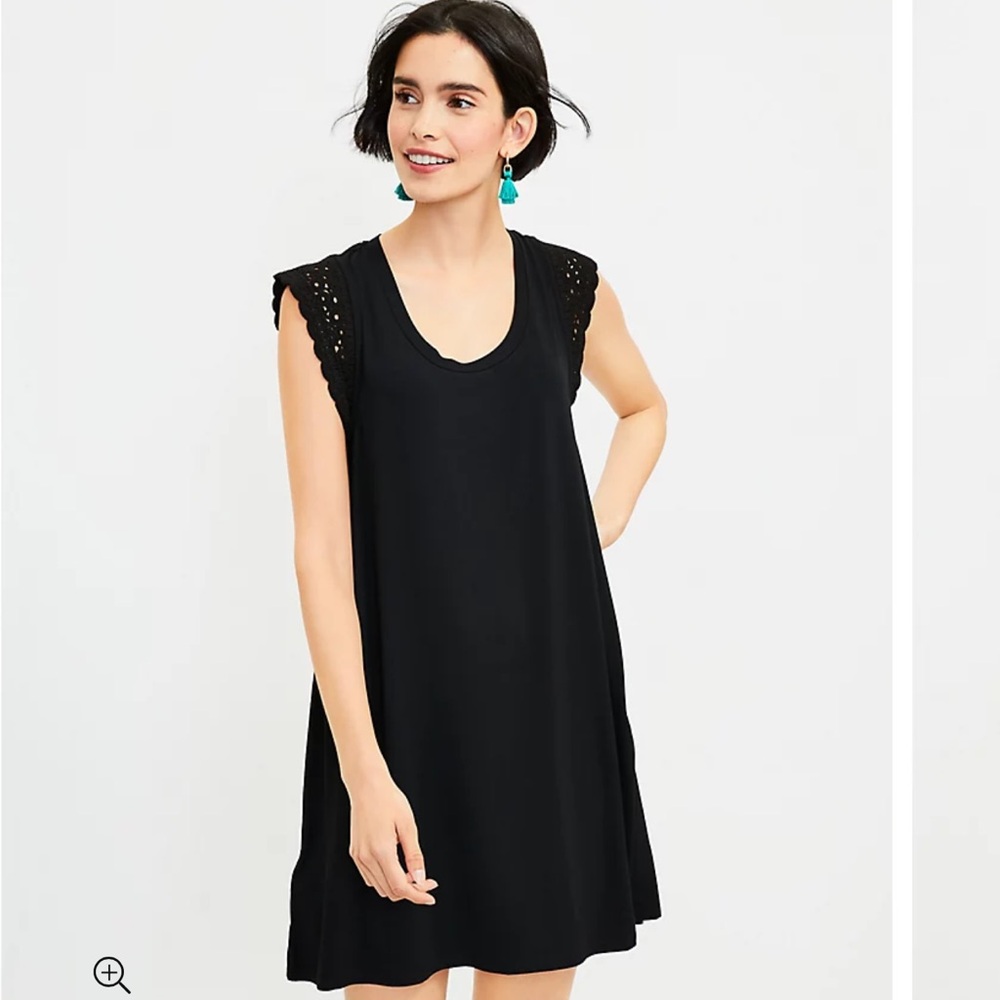 LOFT Crochet Sleeve Shift Dress